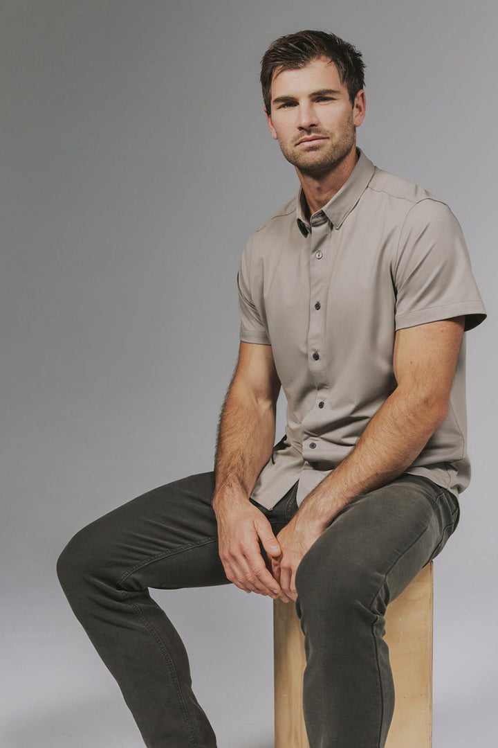 7DIAMONDS - Owen Short Sleeve Shirt in Clay