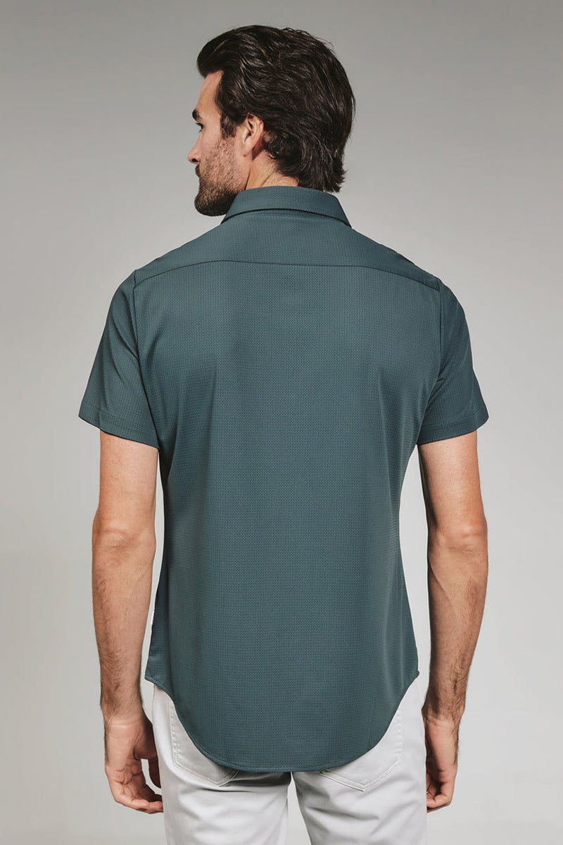 7DIAMONDS - Aldridge Short Sleeve Shirt in Petrol Navy
