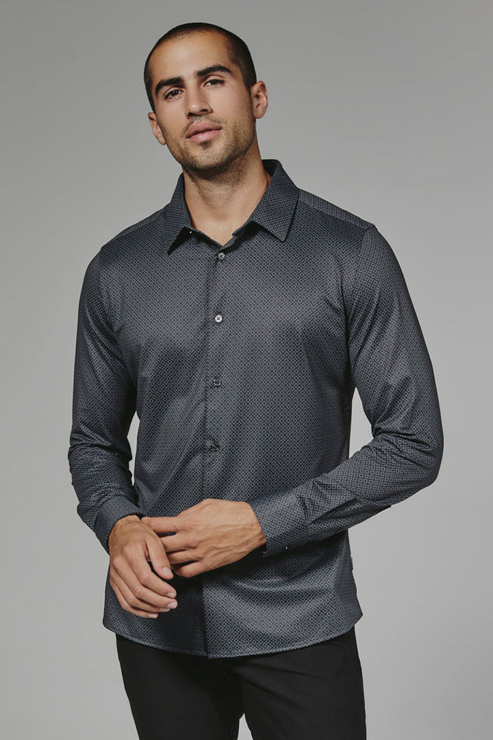 7DIAMONDS - Wilhem Long Sleeve Shirt in Black