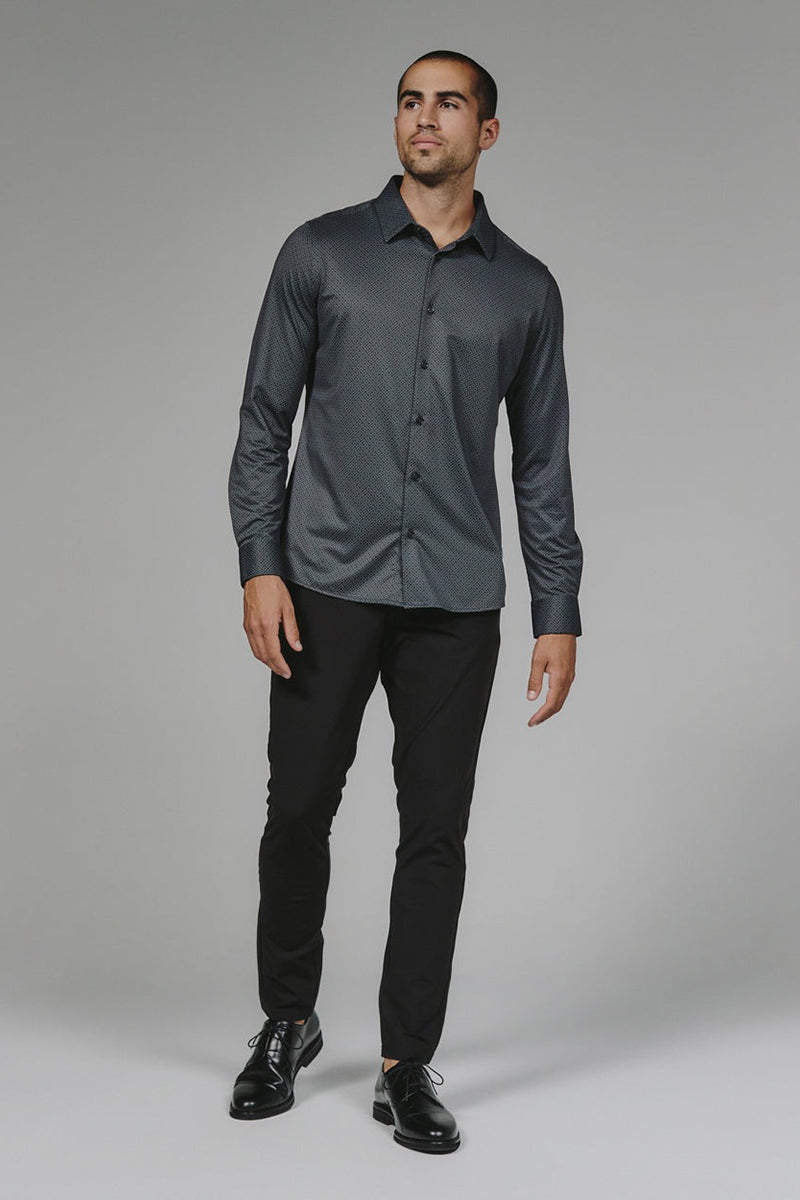 7DIAMONDS - Wilhem Long Sleeve Shirt in Black