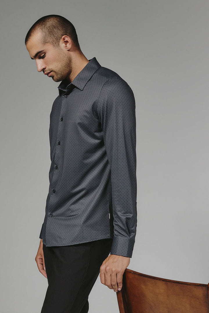 7DIAMONDS - Wilhem Long Sleeve Shirt in Black
