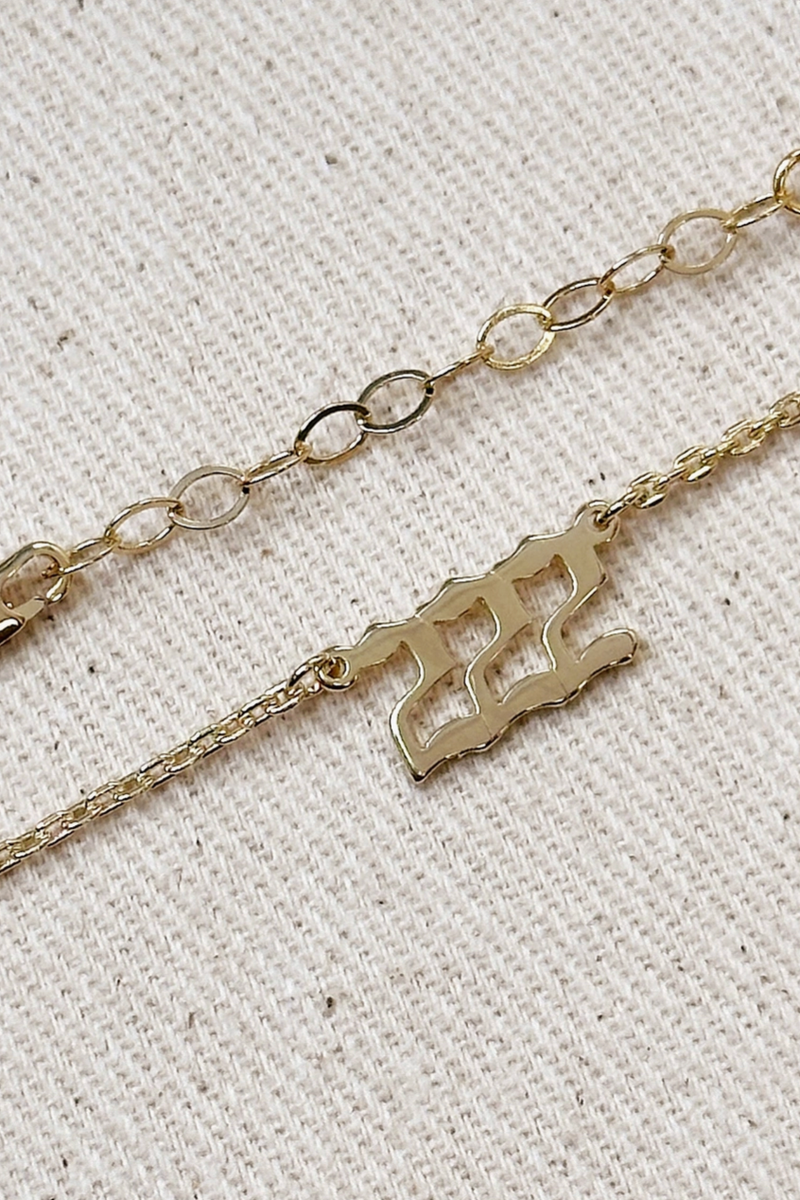 GoldFi - Angel Number Necklace 222 in Gold