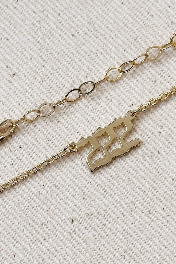 GoldFi - Angel Number Necklace 222 in Gold
