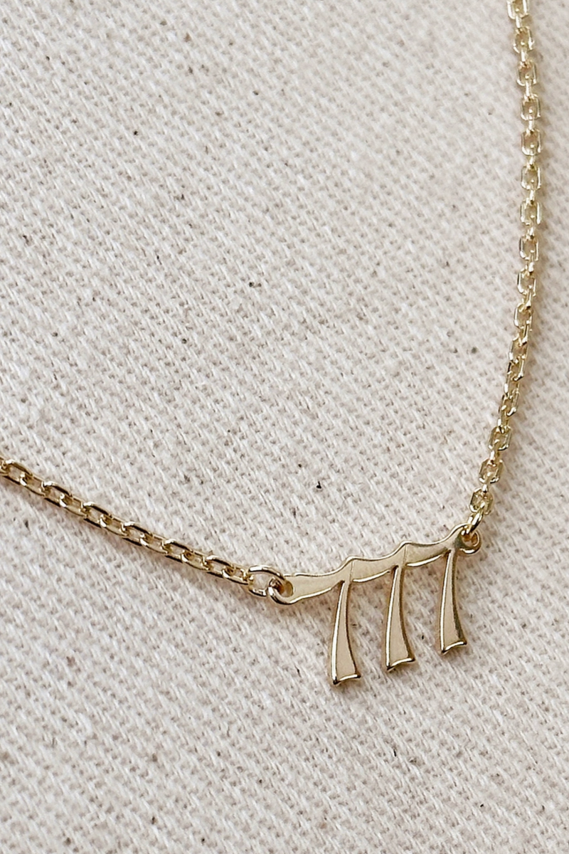 GoldFi - Angel Number Necklace 777 in Gold