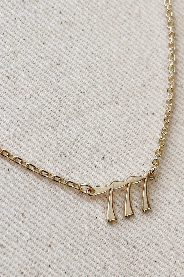 GoldFi - Angel Number Necklace 777 in Gold