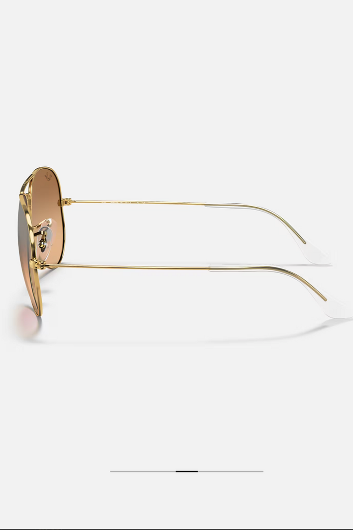 Ray Ban - Aviator Large Metal in Arista Frames with Pink Mirror Gradient Grey Lenses - RB3025001/3E58