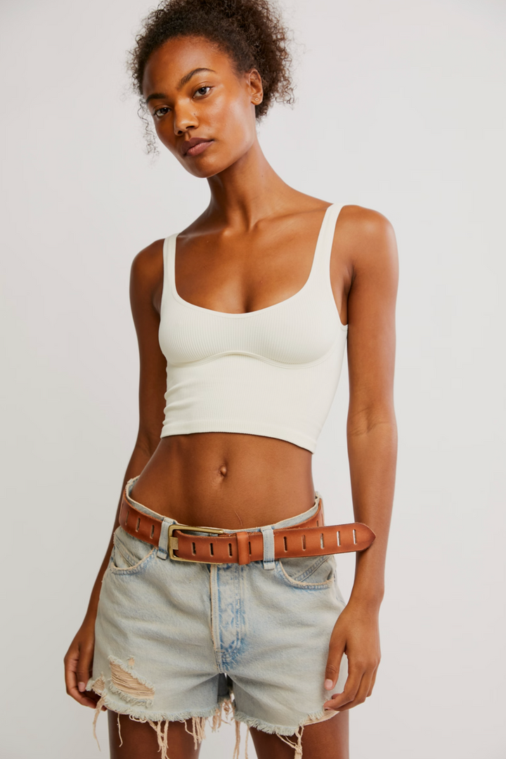 Free People - Meg Seamless Crop Top in Ivory