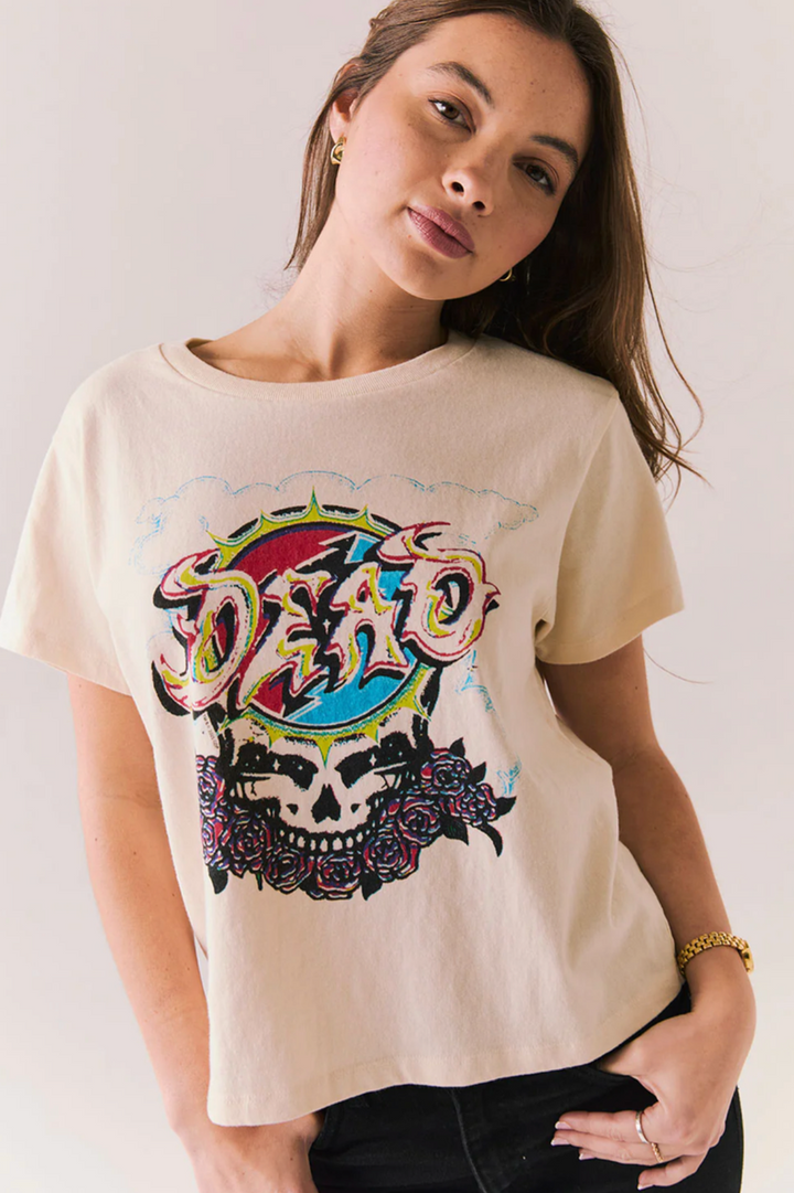 Chaser - The Grateful Dead Steal Your Face Tee in Whitecap Grey