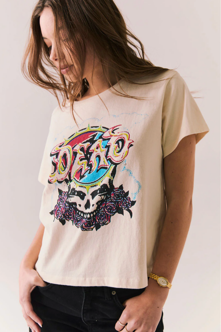 Chaser - The Grateful Dead Steal Your Face Tee in Whitecap Grey