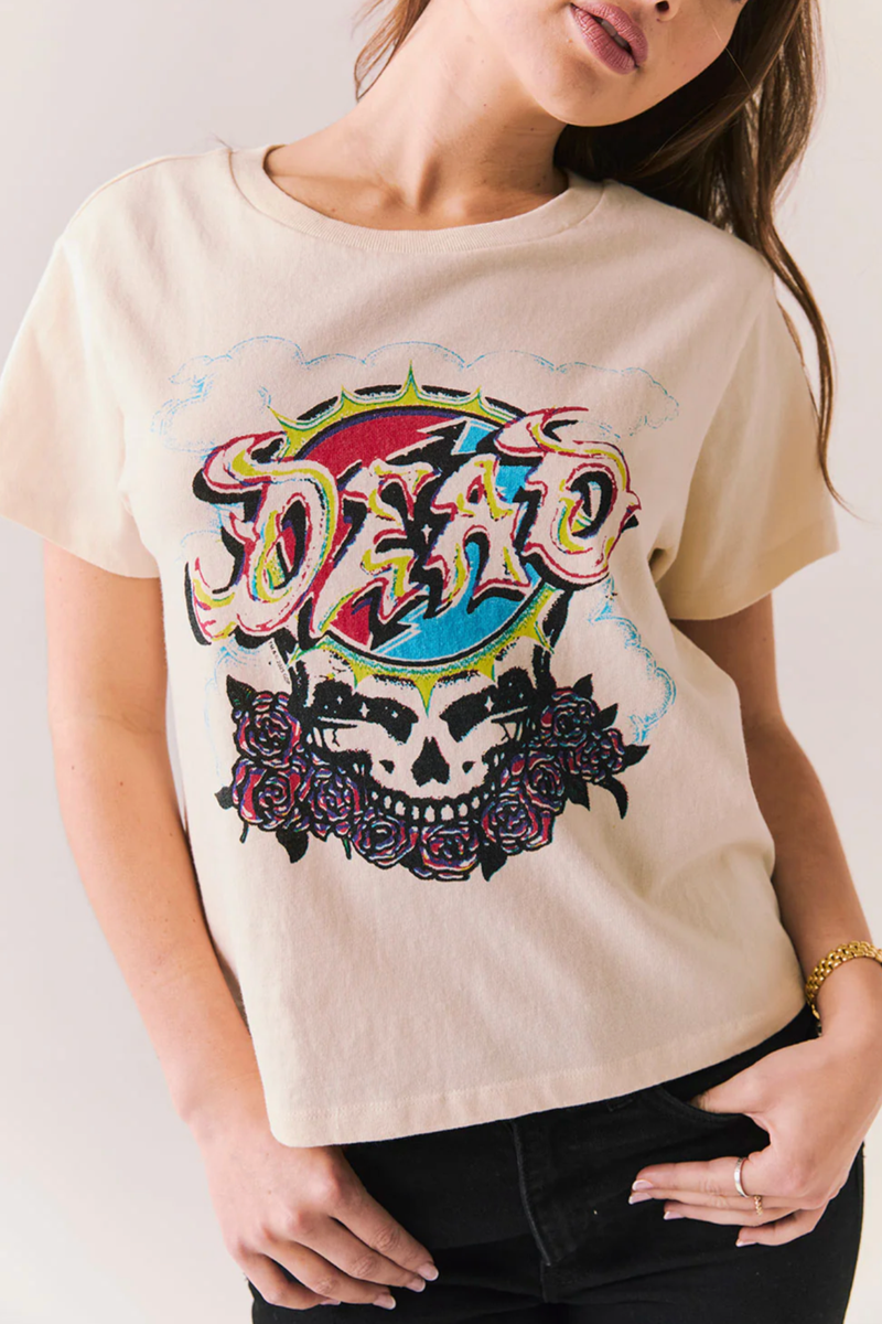 Chaser - The Grateful Dead Steal Your Face Tee in Whitecap Grey