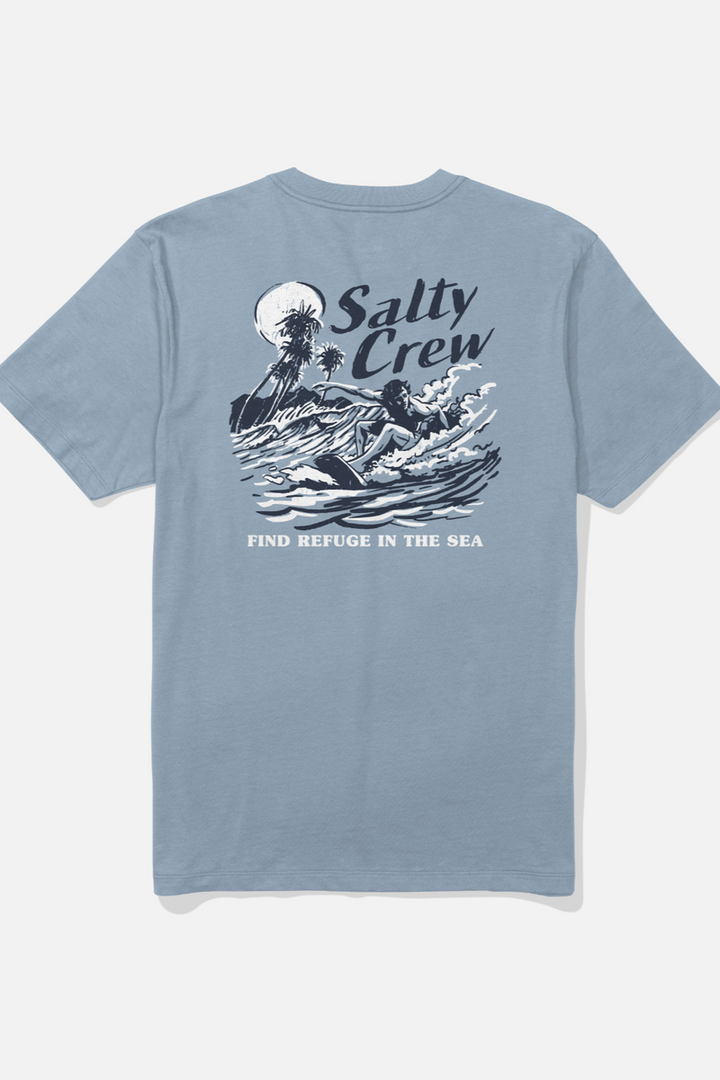 Salty Crew - Surf Camp Short Sleeve Tee in Blue Fog
