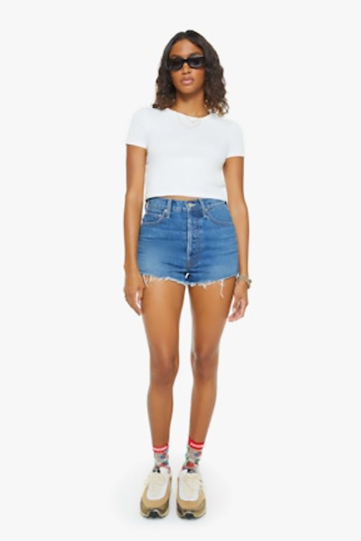 Mother Denim - The Tune Up Short Fray in Green Thumb