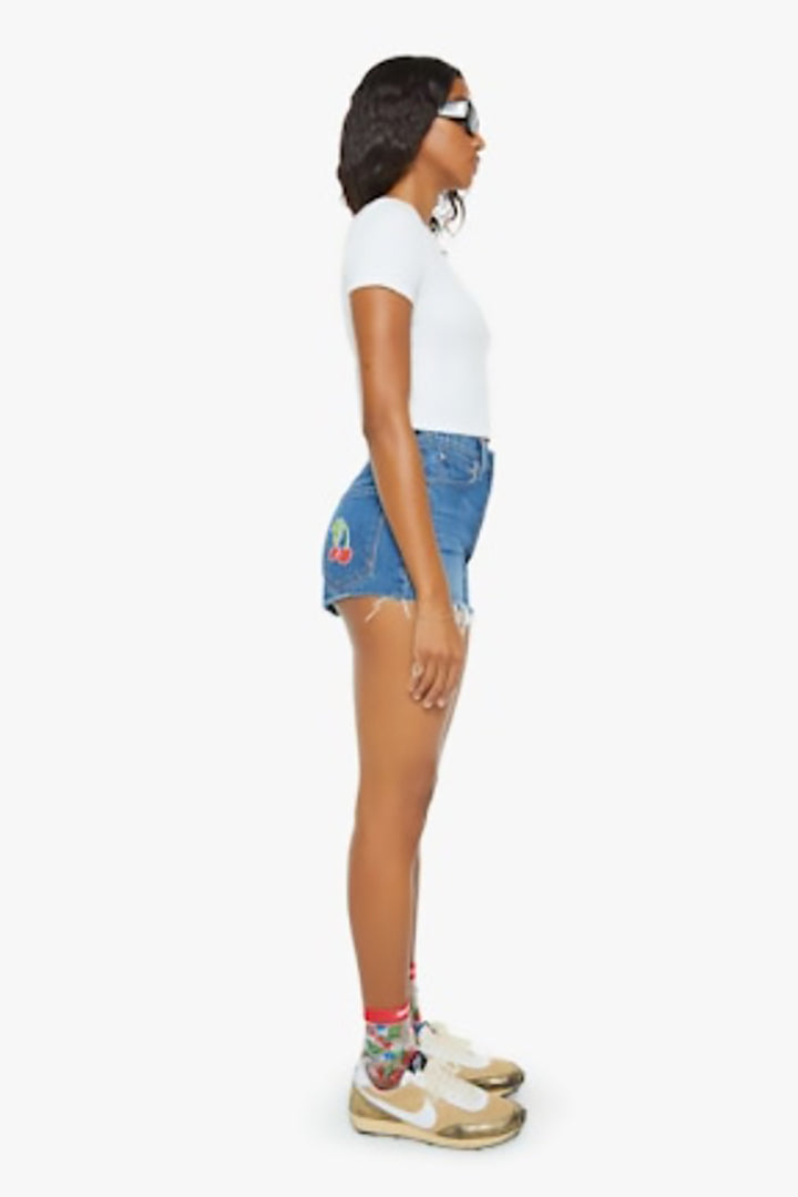 Mother Denim - The Tune Up Short Fray in Green Thumb