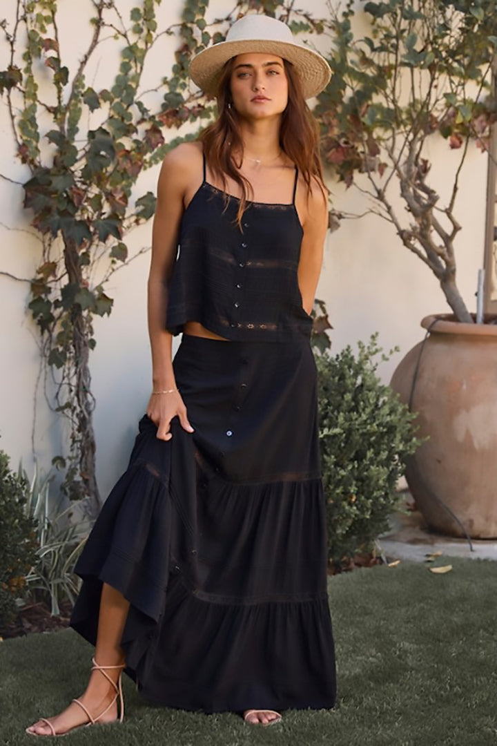 Saltwater LUXE - Jaycee Midi Skirt in Black
