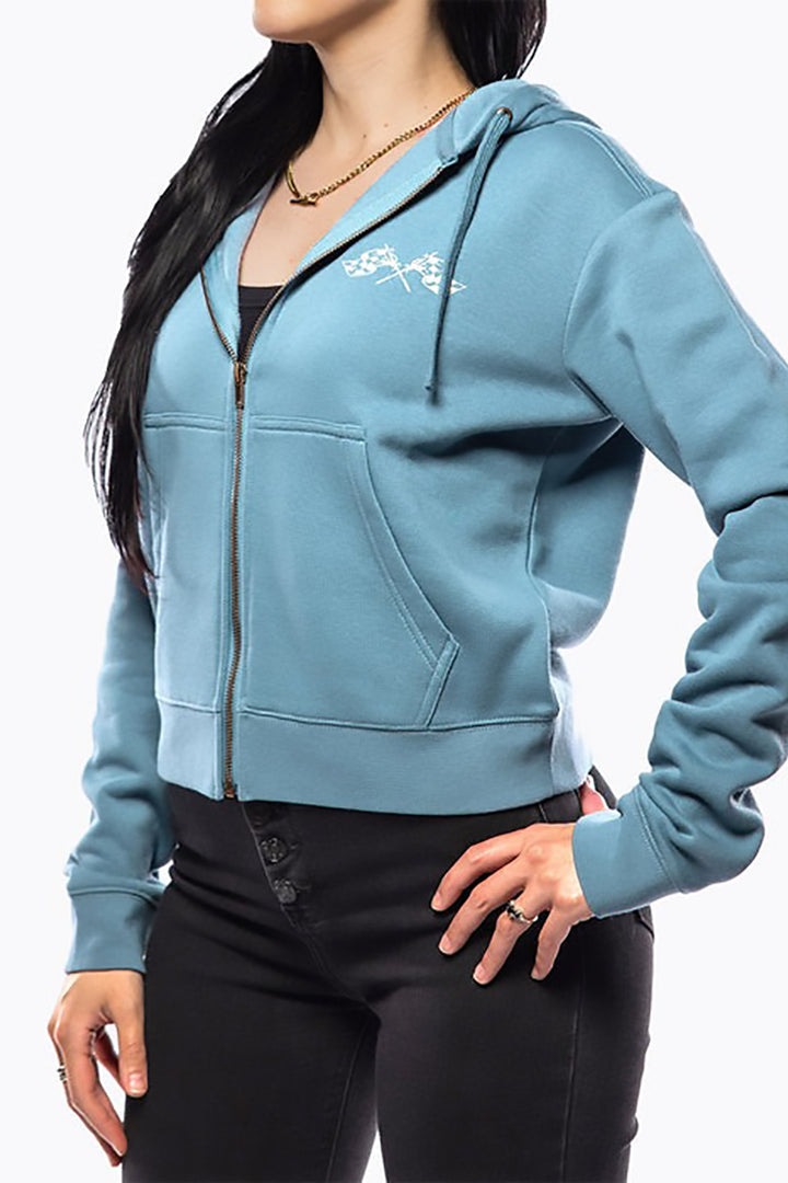 FASTHOUSE - Crown Women's Hooded Zip Up in Denim