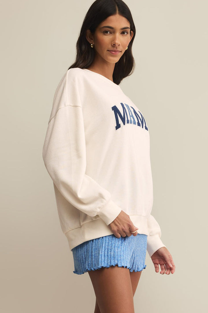 Z Supply - Mama Fleece Sweatshirt in White Shell