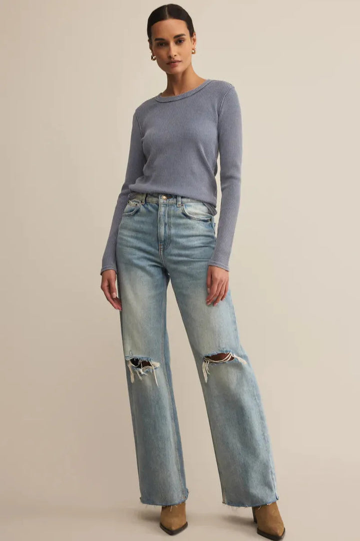 Z Supply - Arlet Mini Thermal Top in Storm Cloud