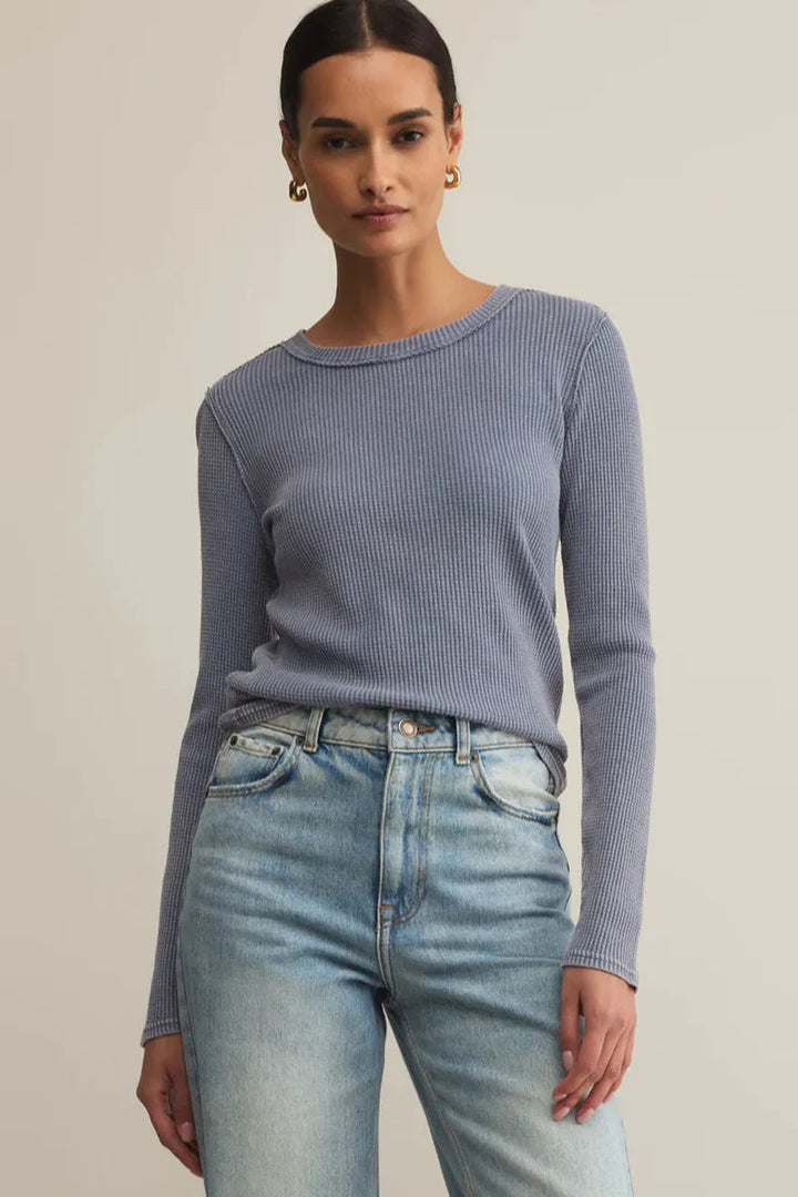 Z Supply - Arlet Mini Thermal Top in Storm Cloud