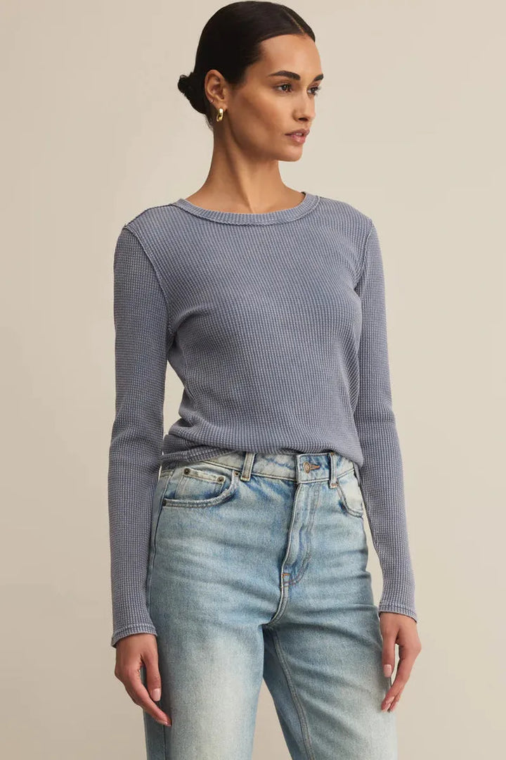 Z Supply - Arlet Mini Thermal Top in Storm Cloud