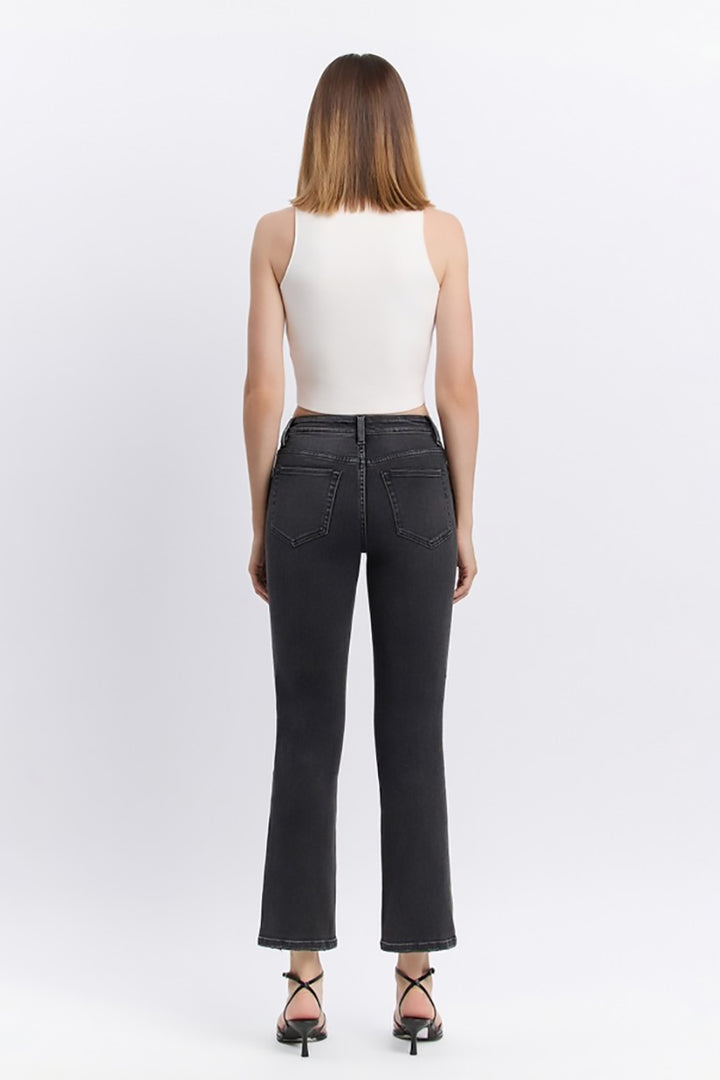VERVET by Flying Monkey - High Rise Ankle Straight Jeans in Luminary