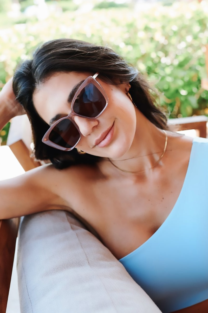I-SEA - Aloha Fox with Dusty Rose Frame and Brown Polarized Lenses