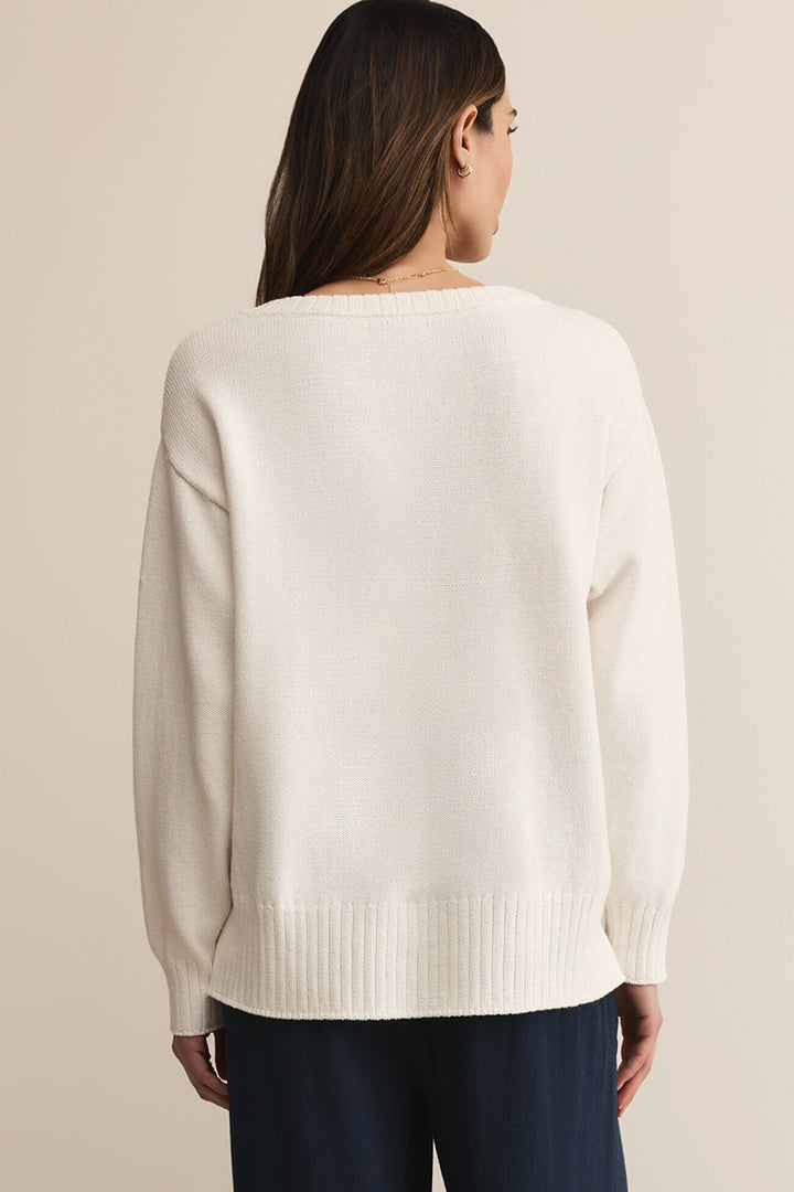 Z Supply - All Around V-Neck Sweater in White