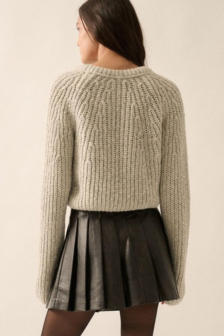 Promesa USA - Confetti Button-Front Cardigan Sweater in Heather Cloud