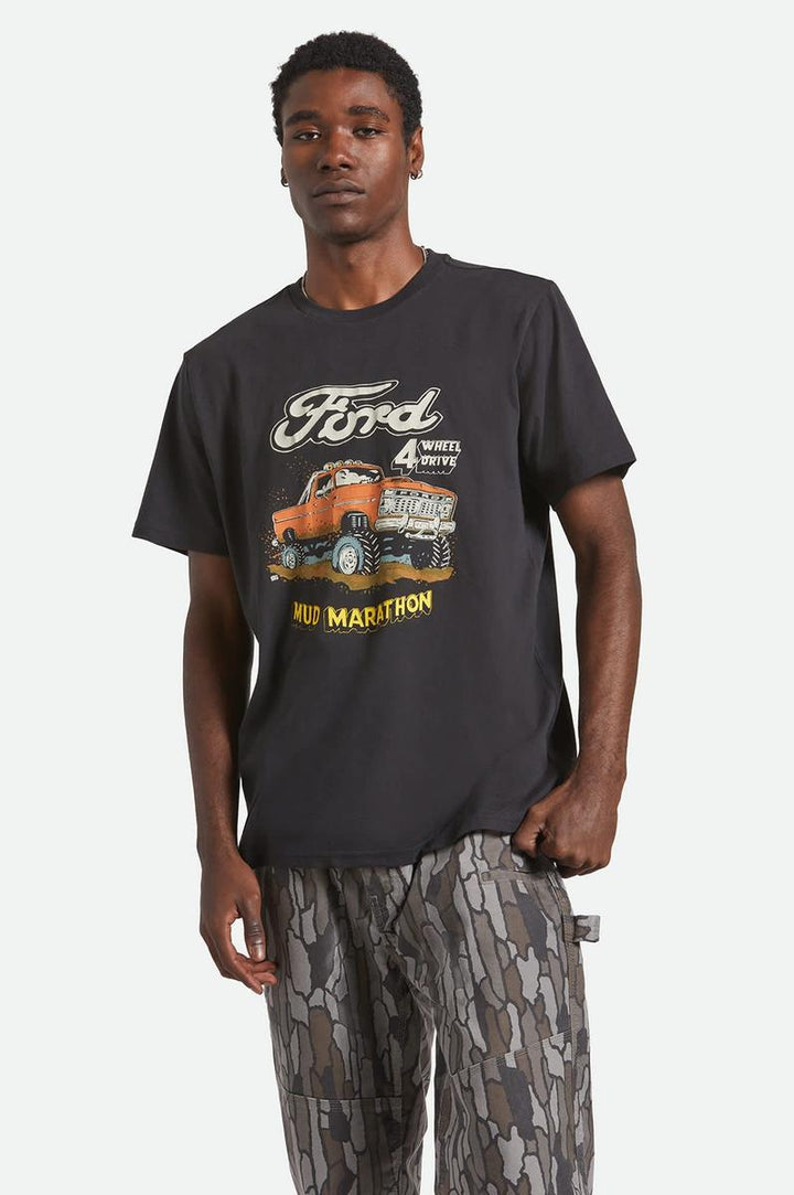 Brixton - Ford Mud Marathon Short Sleeve Standard T-Shirt in Burnt Rubber