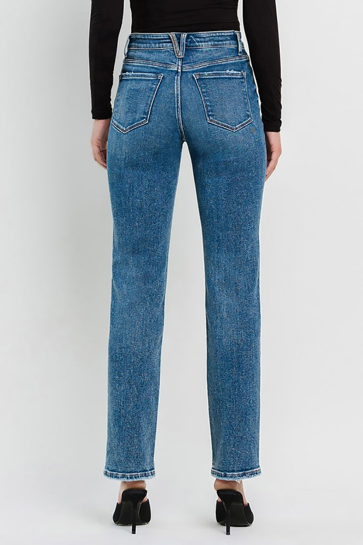 VERVET by Flying Monkey - High Rise Straight Jeans in Illuminate