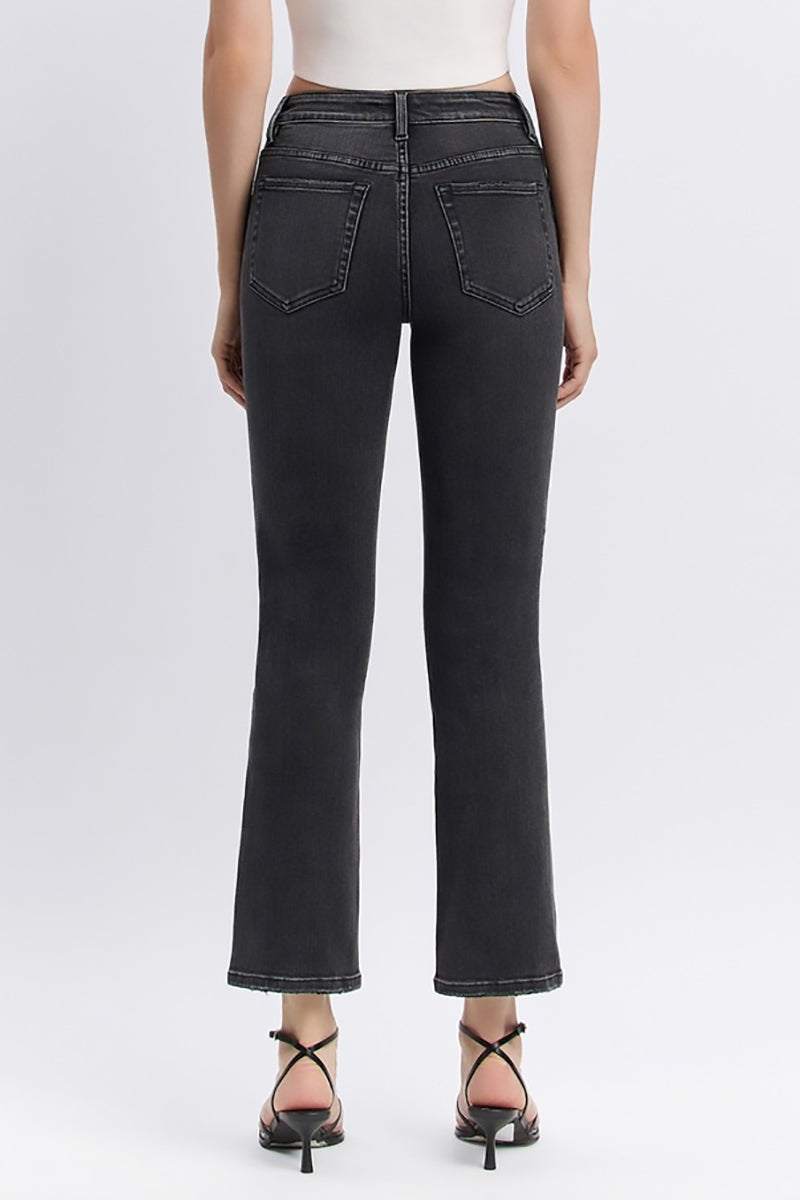 VERVET by Flying Monkey - High Rise Ankle Straight Jeans in Luminary