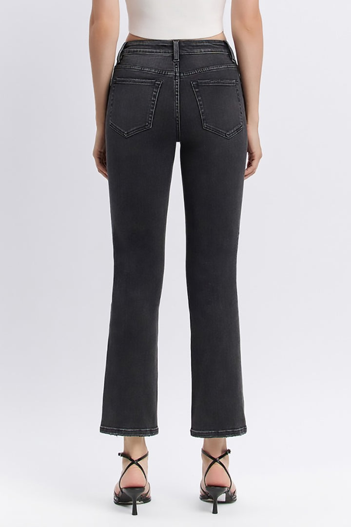 VERVET by Flying Monkey - High Rise Ankle Straight Jeans in Luminary