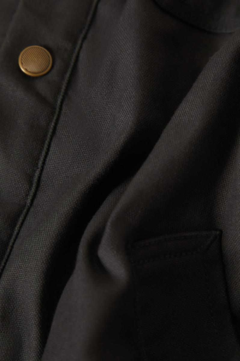 Brixton - Builders Stretch Long Sleeve Overshirt in Washed Black