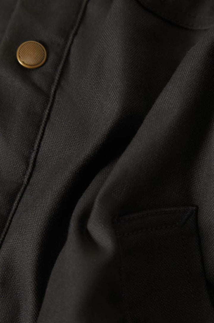 Brixton - Builders Stretch Long Sleeve Overshirt in Washed Black