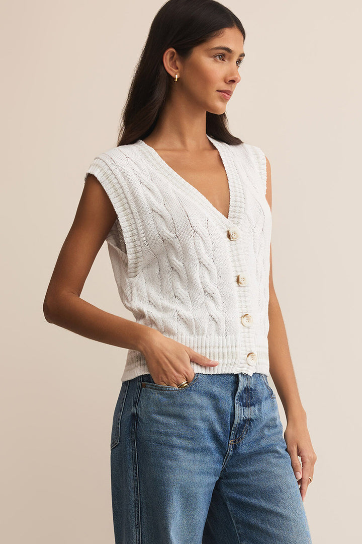 Z Supply - Fiarway Knit Vest in White