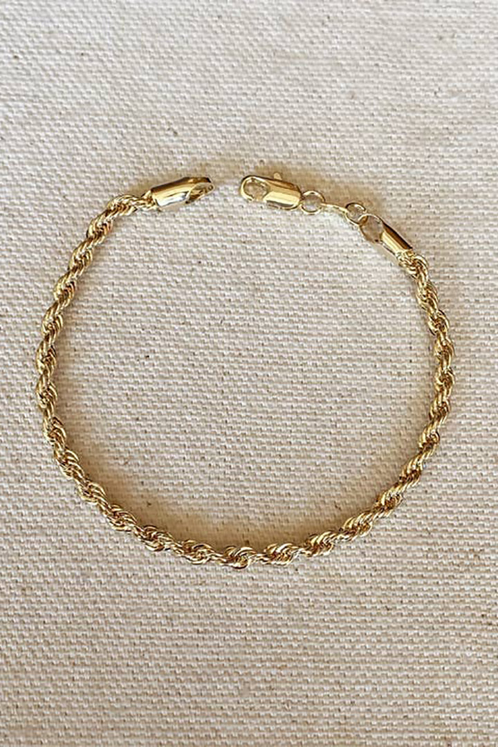 GoldFi - 4mm Rope Bracelet in Gold - 8in