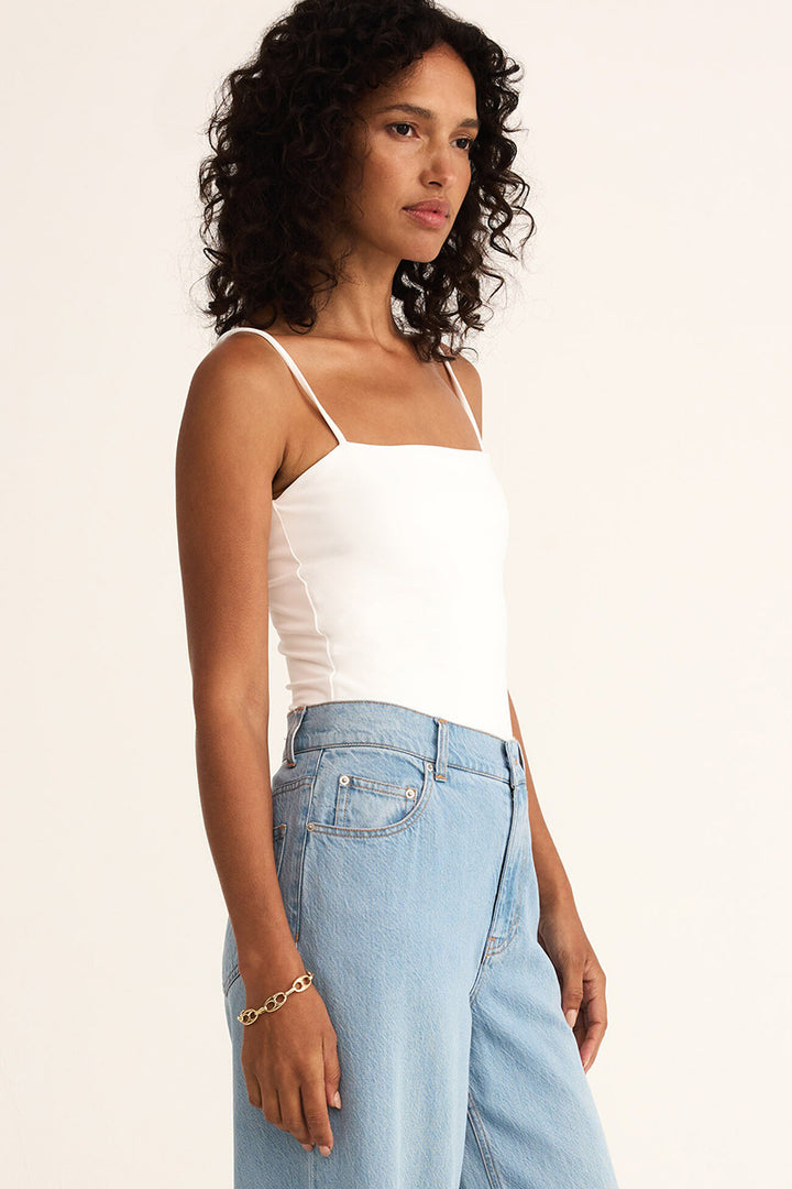 Z Supply - Lane Luxe Smooth Bodysuit in White