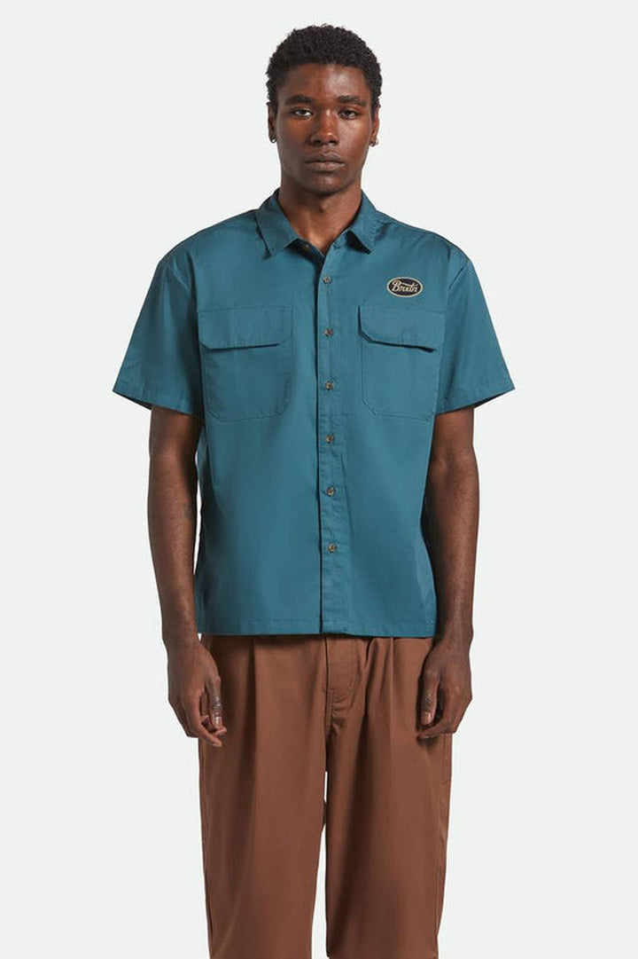 Brixton - Mechanics CRU Short Sleeve Shirt in Night Sage