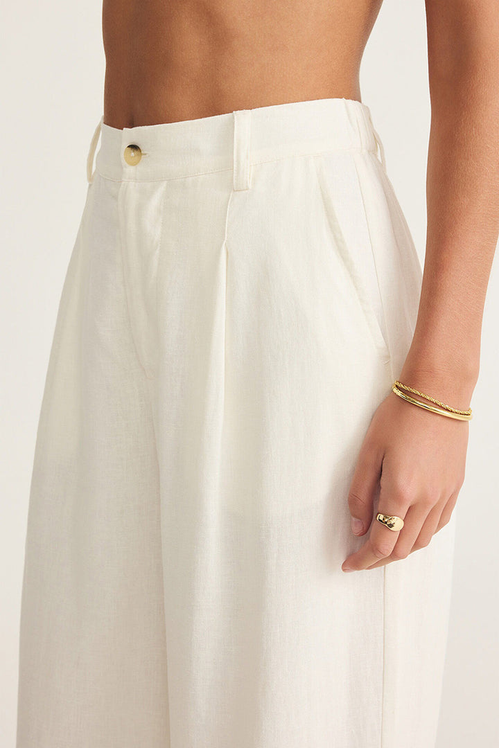 Z Supply - Topanga Linen Pant in White