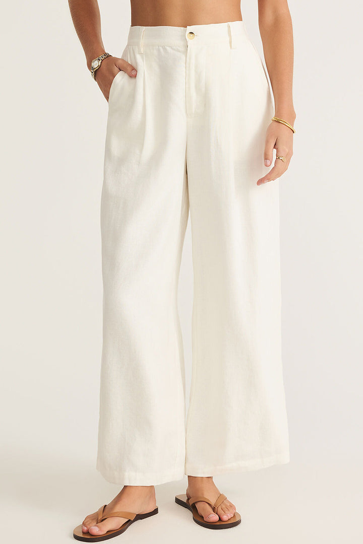 Z Supply - Topanga Linen Pant in White
