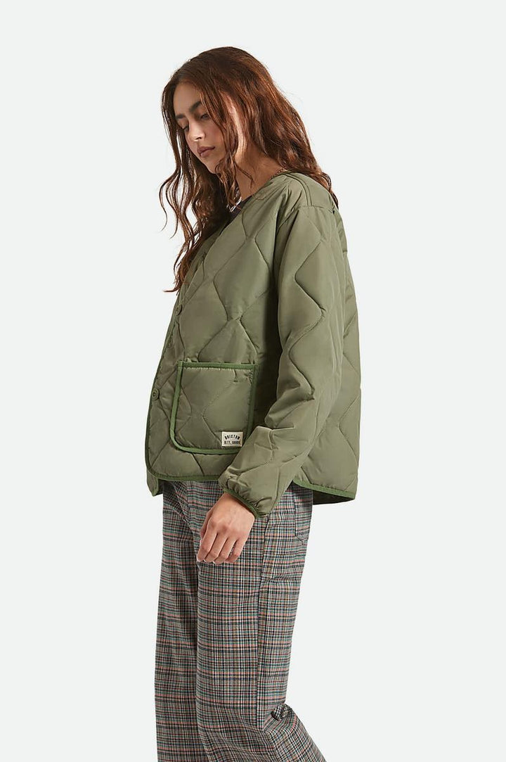 Brixton - Delilah Quilted Jacket in Olive Surplus