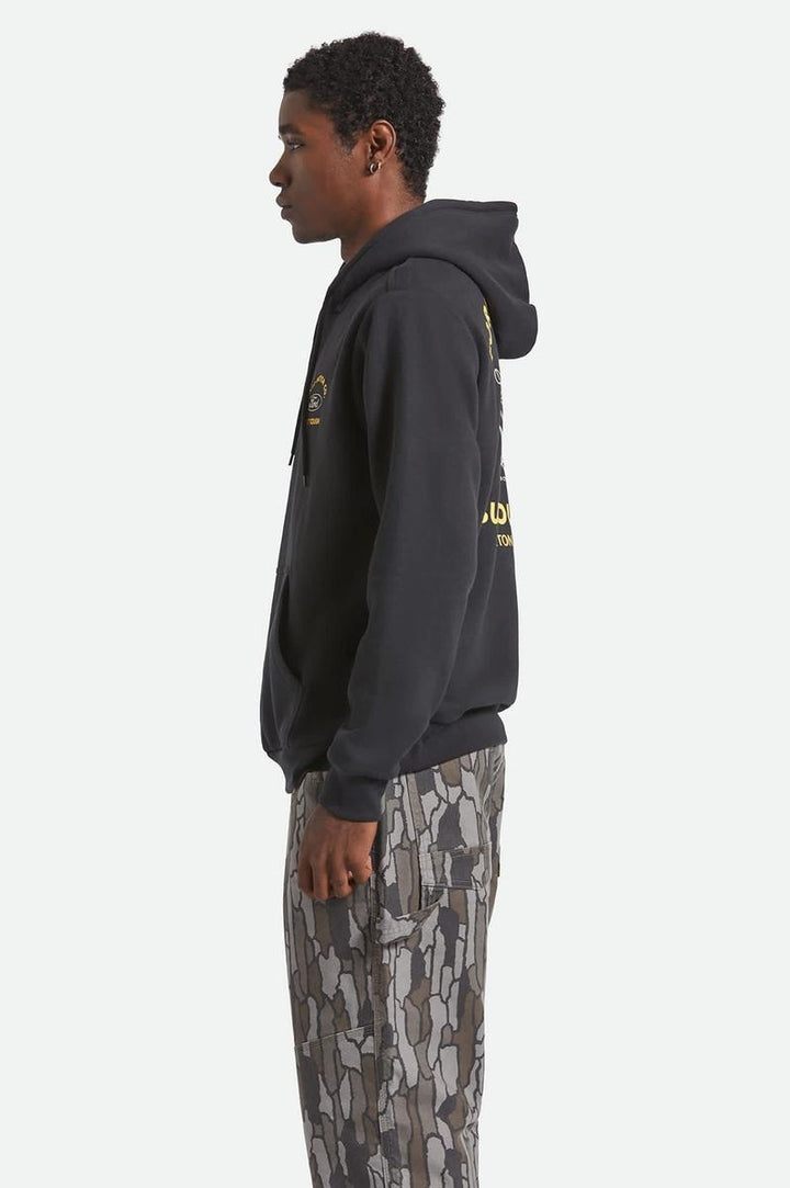 Brixton - Ford Built Tough Fleece Hoodie in Burnt Rubber