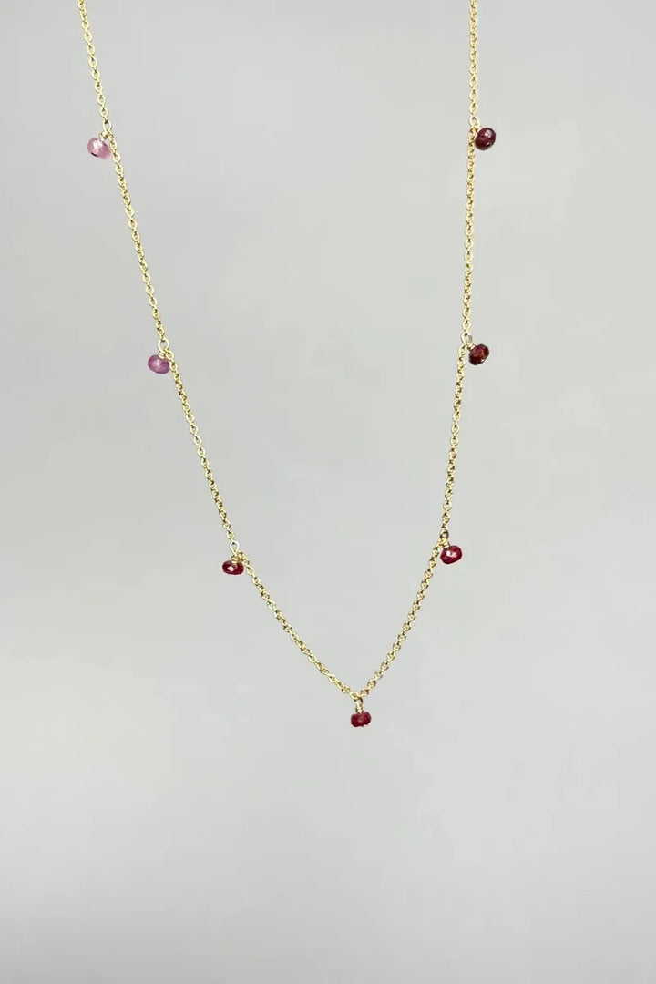 Tree Myriah - Lucy Shaker Necklace with Ombre Rubies