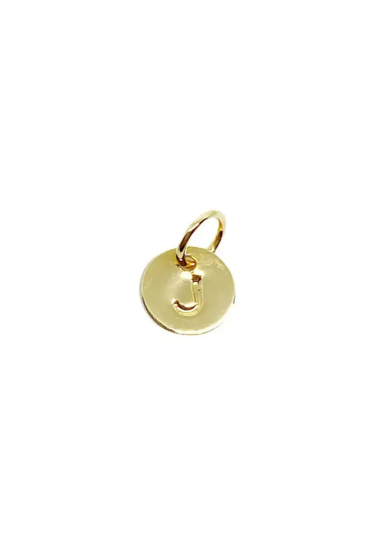 GoldFi - Stamped Tiny Initial Letter Charm in 18k Gold Fill - J