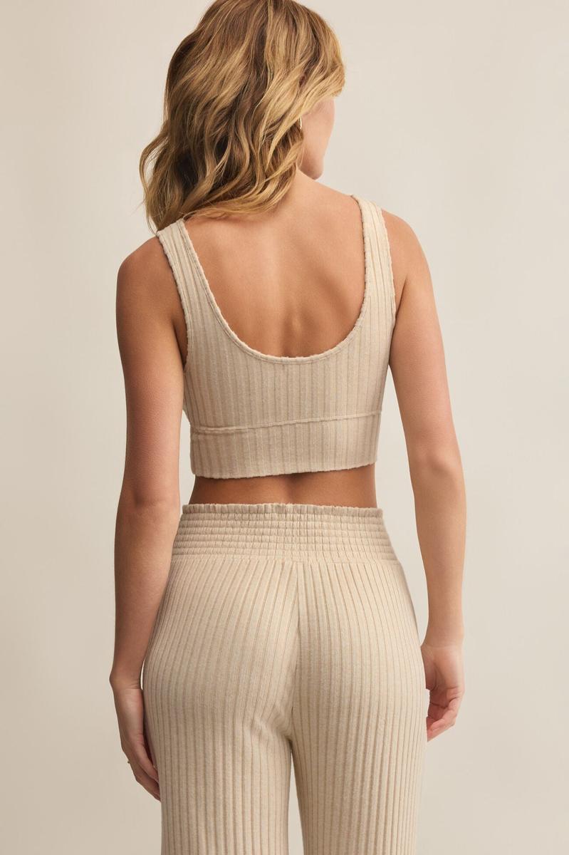 Z Supply - Zoe Rib Tank Bra in Light Oatmeal Heather