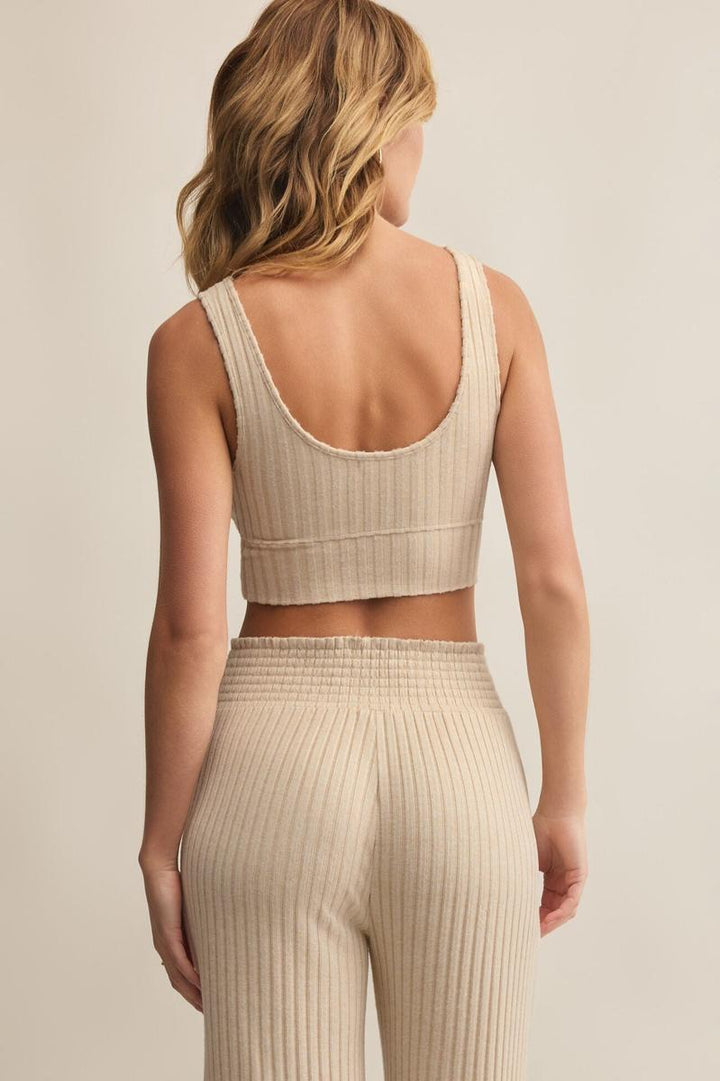 Z Supply - Zoe Rib Tank Bra in Light Oatmeal Heather