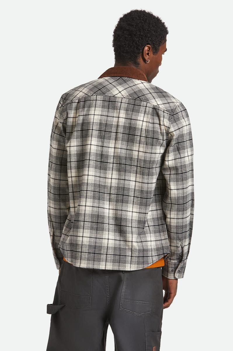 Brixton - Builders Bowery Performance Flannel in Off White/Black