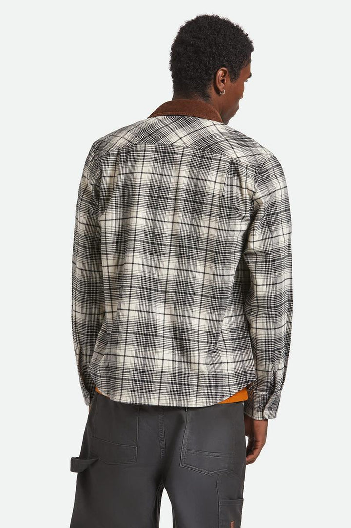 Brixton - Builders Bowery Performance Flannel in Off White/Black