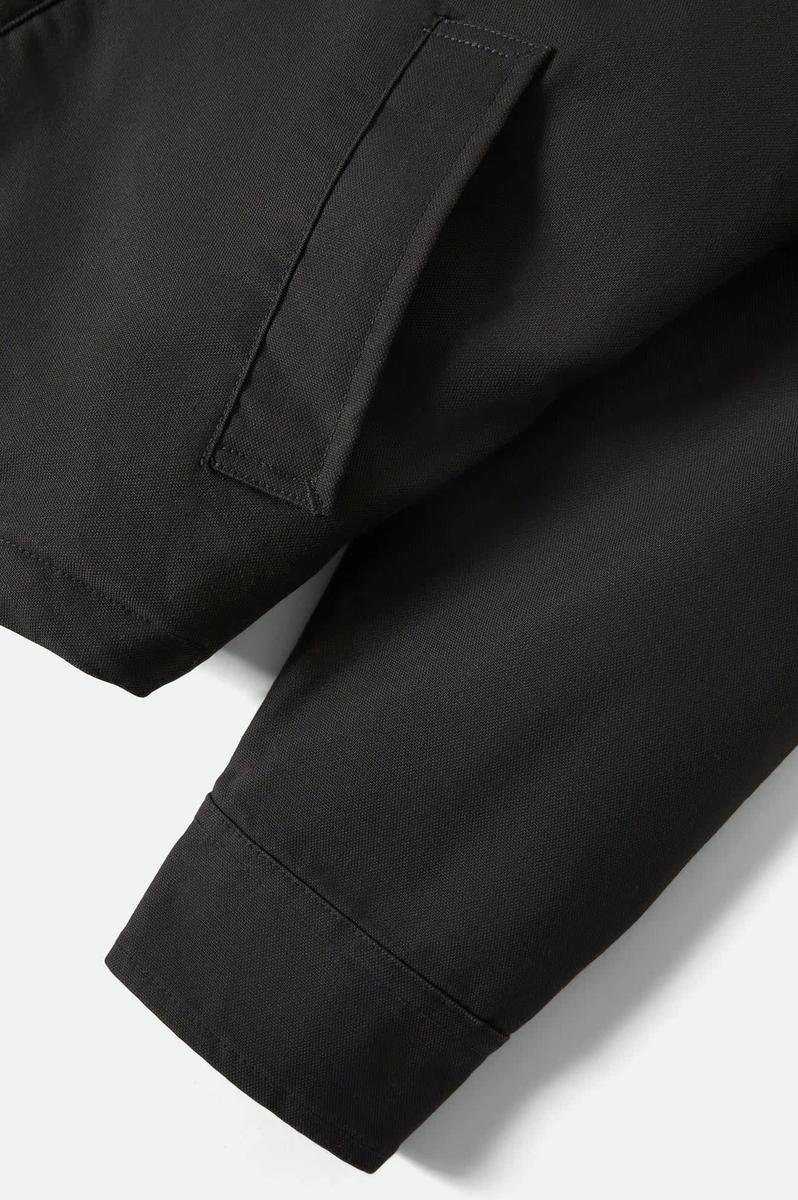 Brixton - Builders Stretch Long Sleeve Overshirt in Washed Black