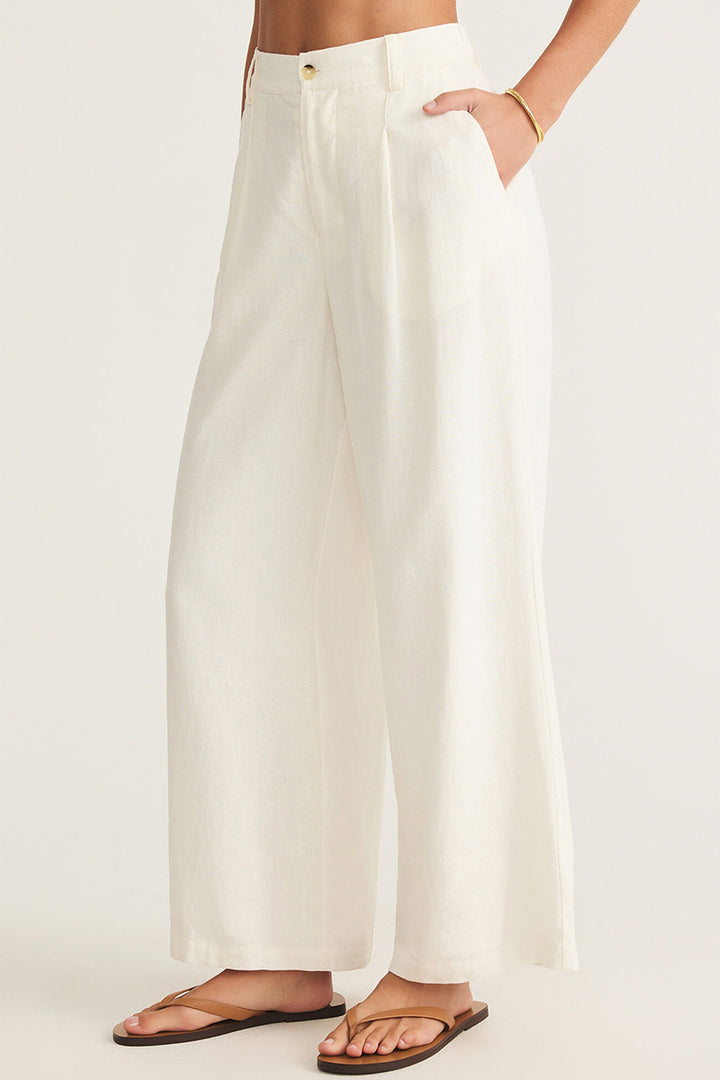 Z Supply - Topanga Linen Pant in White