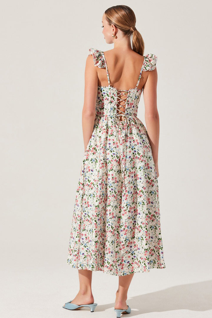 Astr - Wedelia Dress in Cream Multi Floral